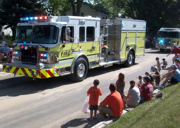 Followed by Our Fire Trucks.