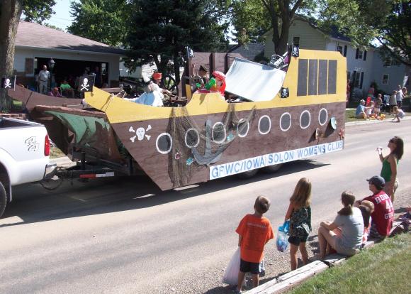 The women's club dressed like pirates...