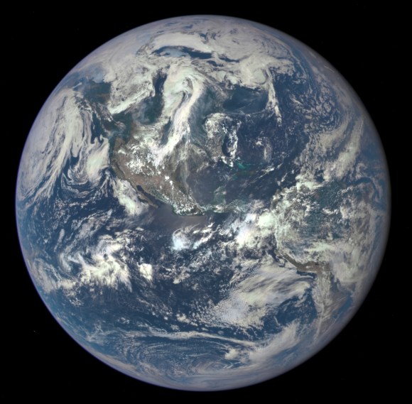 Image of Earth 7-6-15 from DSCOVR (Deep Space Climate Observatory)