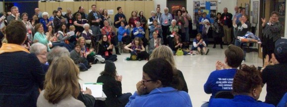 Hillary Clinton Delegates and Alternates at the Johnson County Democratic Convention in Tiffin, Iowa, March 12, 2016